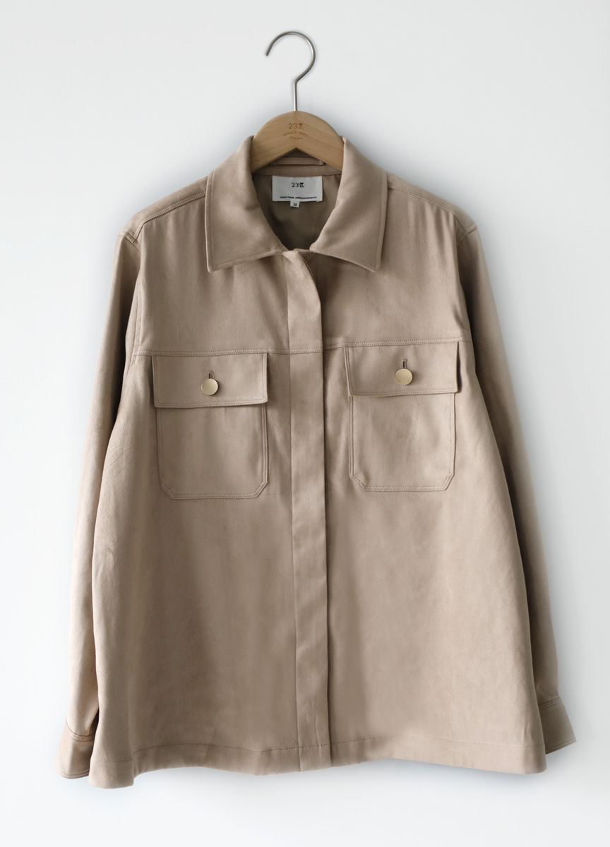 麂皮襯衫款外套